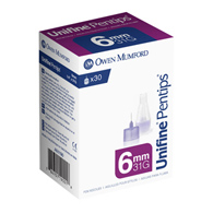 Unifine Pentips Owen Mumford AN 1190-Standard Insulin Pen Needle Unifine Pentips 31 Gauge 6 mm Lengt